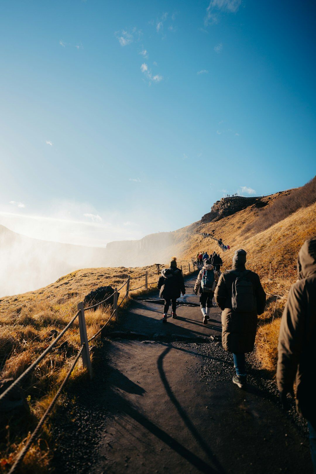 group of seniors hiking