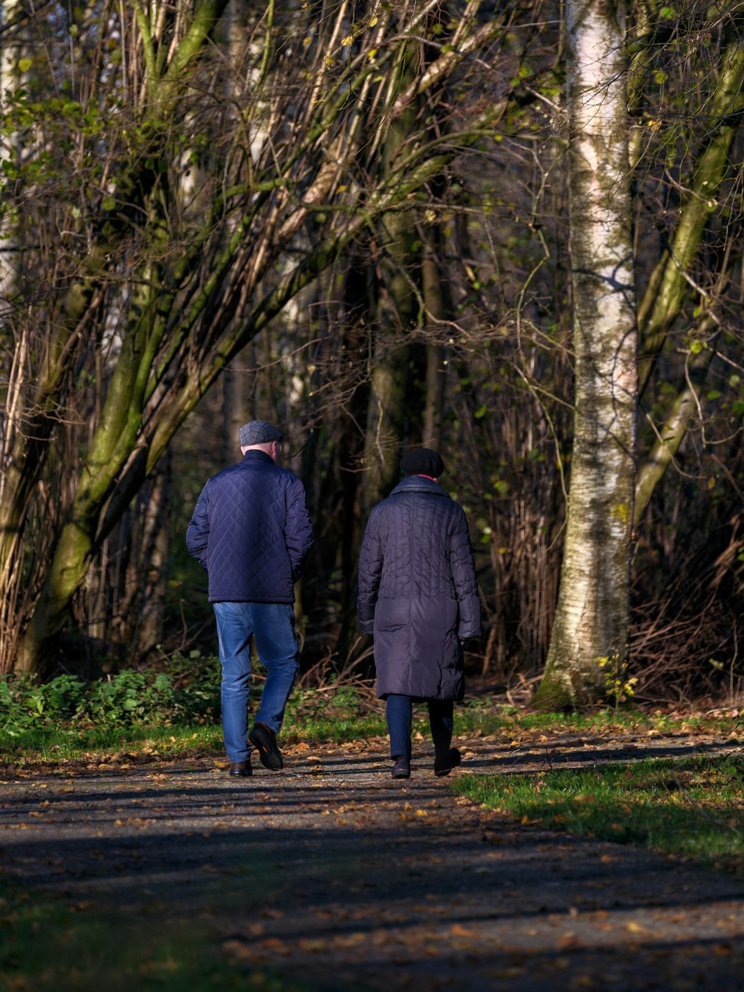 seniors walking in park