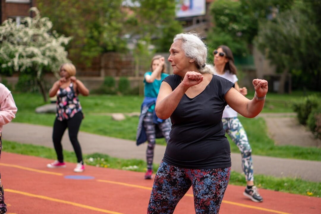 seniors exercising together
